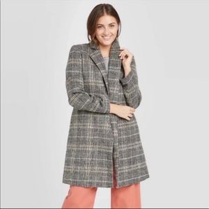 Cute versatile men’s overcoat, plaid style